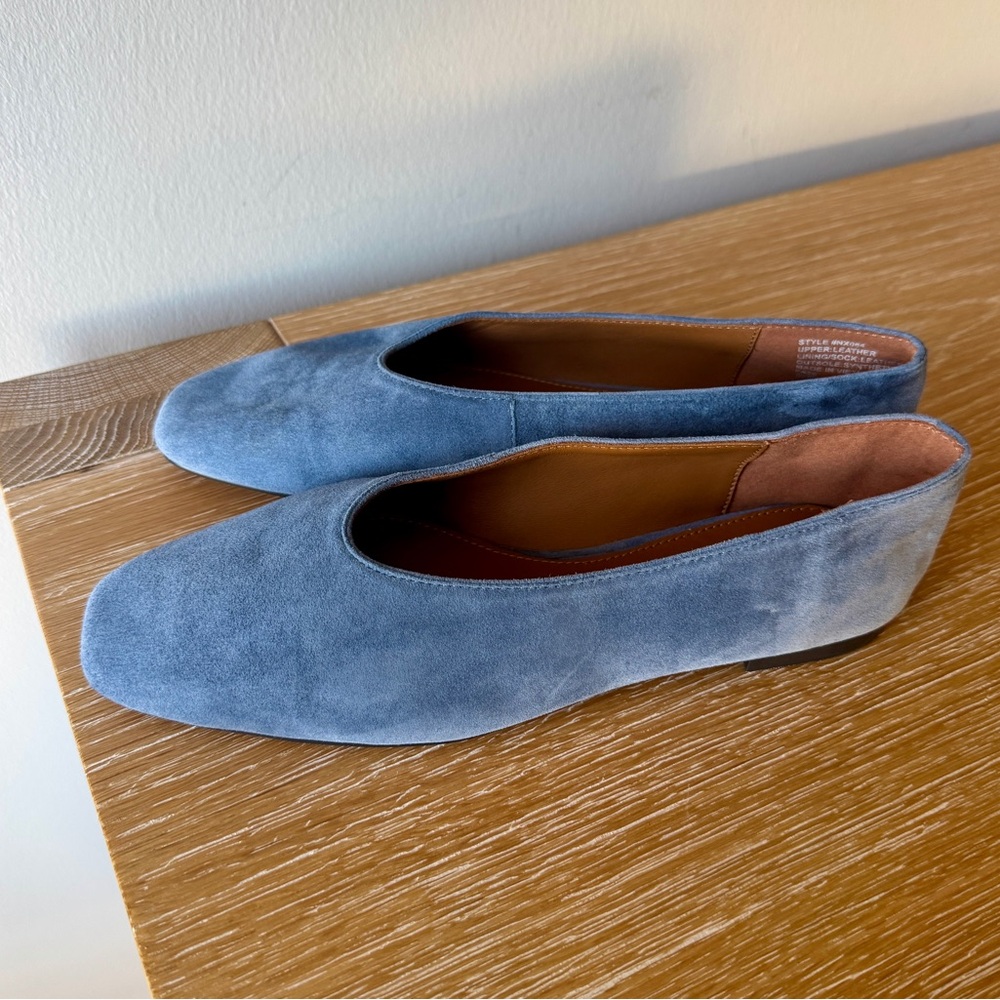 NWOB MADEWELL Women’s The Mylie Ballet Flat in Basalt Blue Suede Size 9.5 no box
